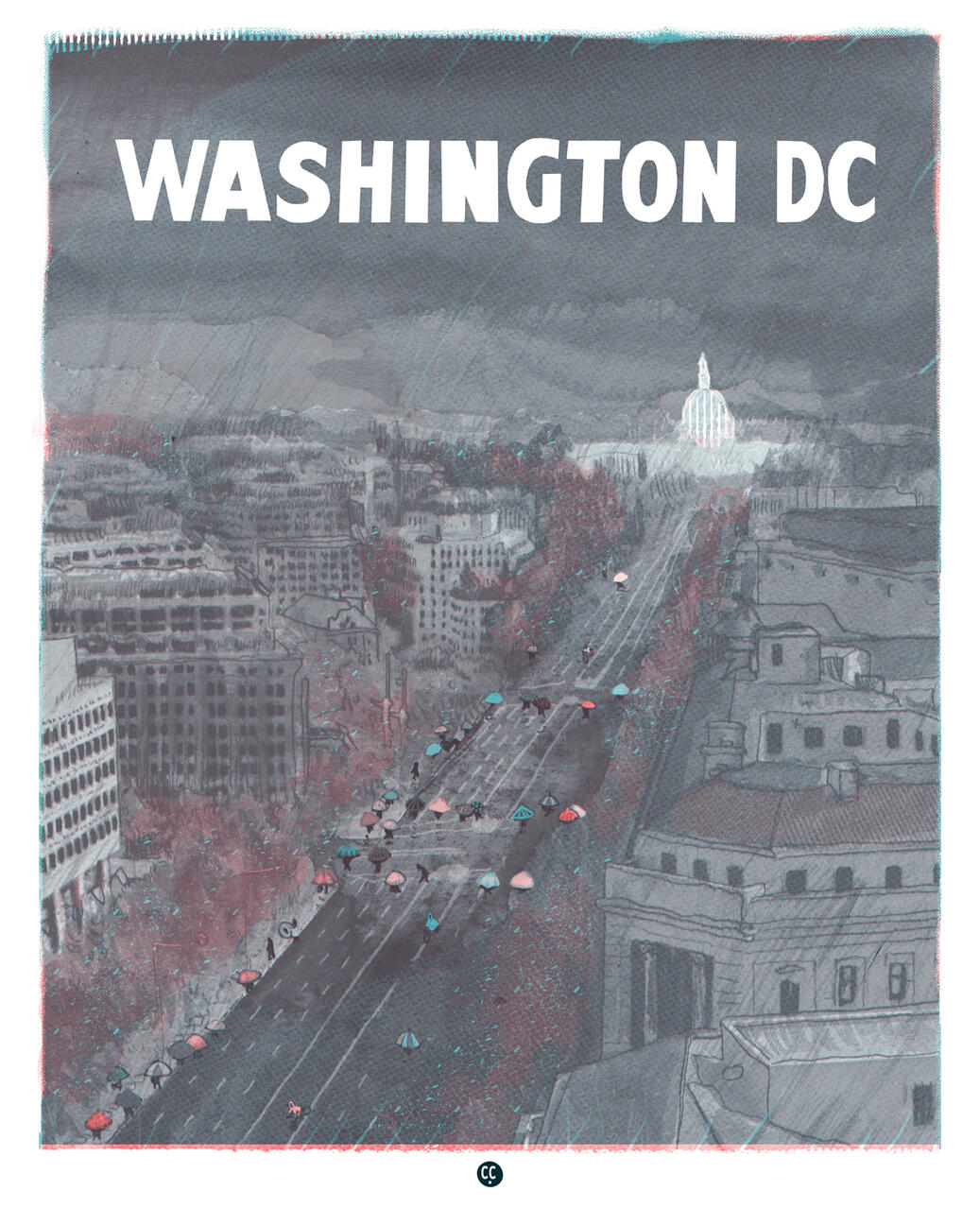 'Pennsylvania Avenue Under the Rain' postcard for The Culture Curious